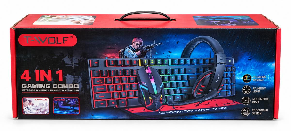 Combo Gaming T-WOLF 4 en 1